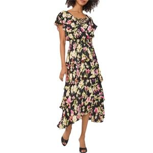 Vince Camino Floral Tiered Flutter Sleeve‎ Mini Dress Size XS